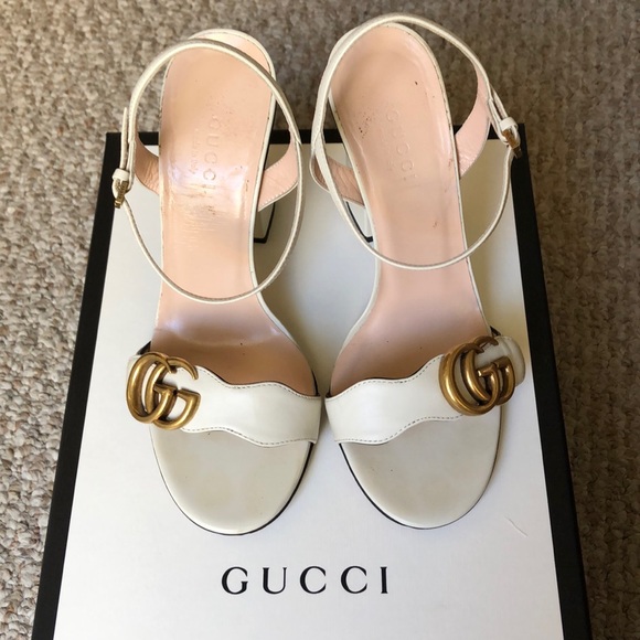 Gucci Shoes - White Gucci Mormont GG heels